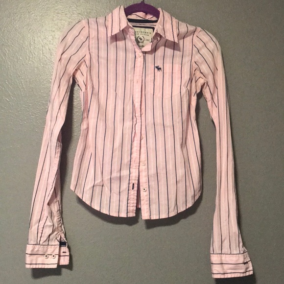 Pink Vintage A&F Pinstripe Button Down - Picture 1 of 2
